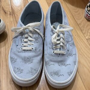 Vans Light Blue Canvas Sneakers with Print